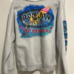 Ron Jon Gray Sweatshirt with Blue Accents